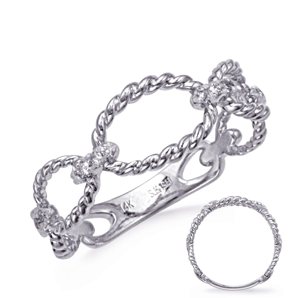 14K Yellow Gold Twisted Diamond Paper Clip Band