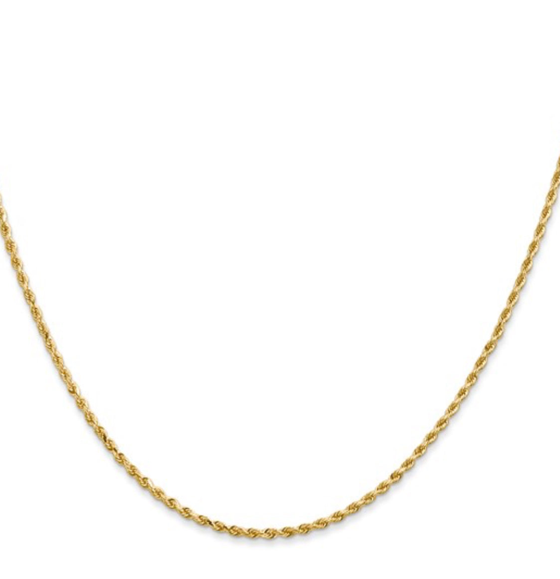 14K Yellow Gold 1.30MM Rope Chain with Lobster Clasp