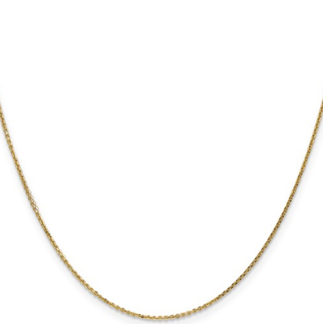 14K Yellow Gold .80MM Cable Chain with Lobster Clasp