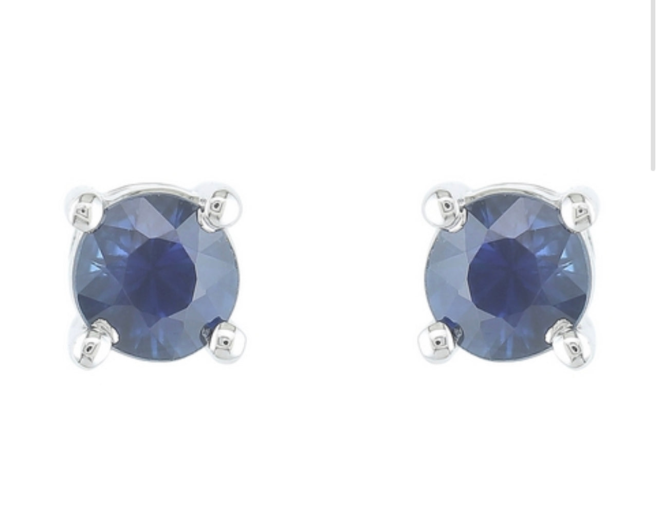 14K White Gold Sapphire Stud Earrings