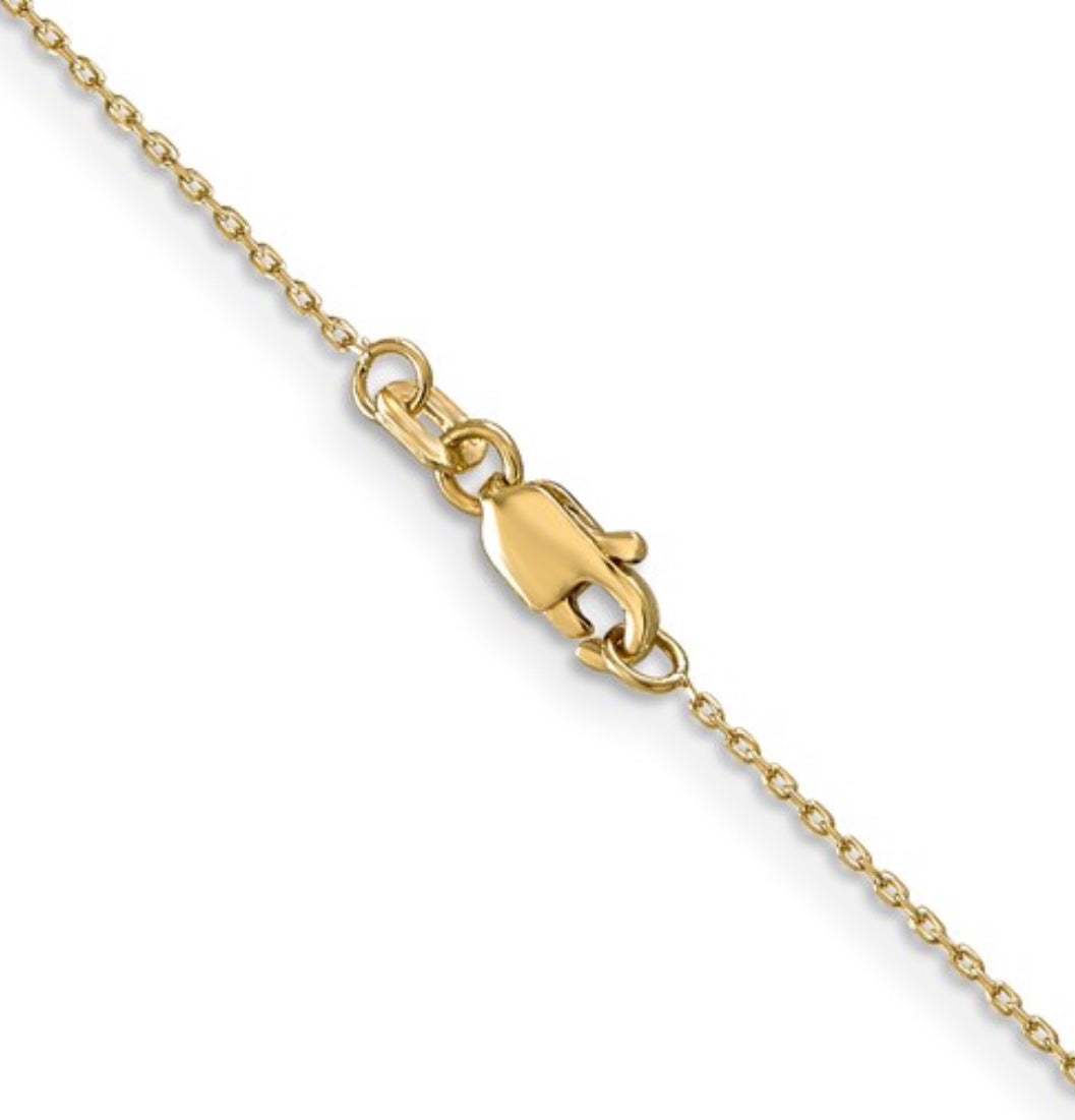 14K Yellow Gold .80MM Cable Chain with Lobster Clasp