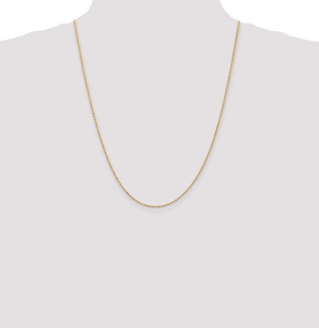 14K Yellow Gold 1.30MM Rope Chain with Lobster Clasp