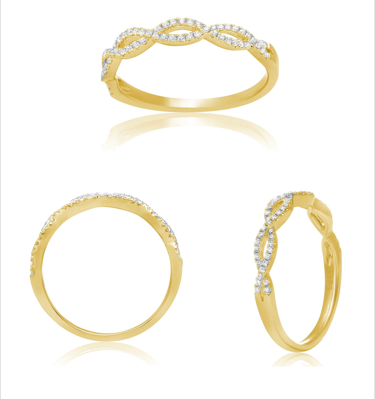 14K Yellow Gold Diamond Loose Twist Band