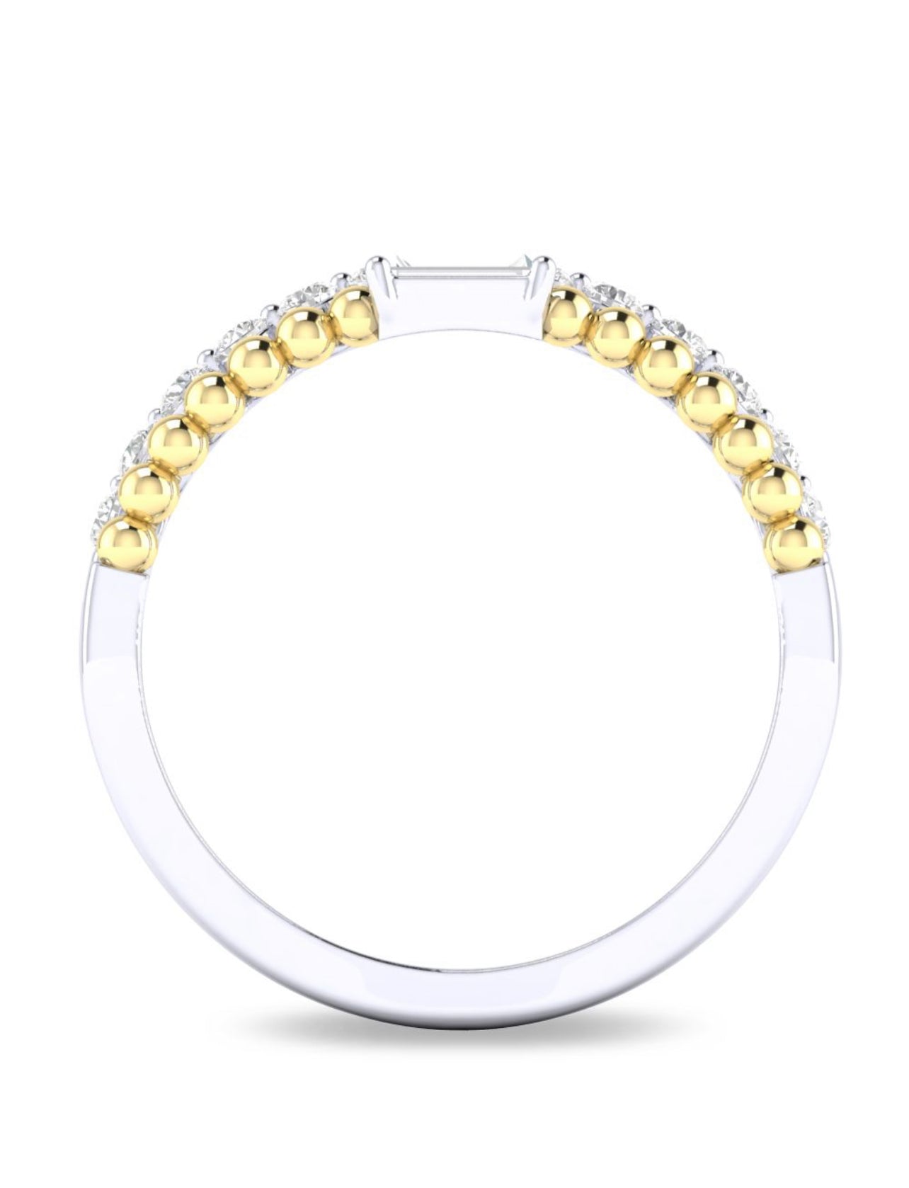 14K White and Yellow Gold Diamond Band