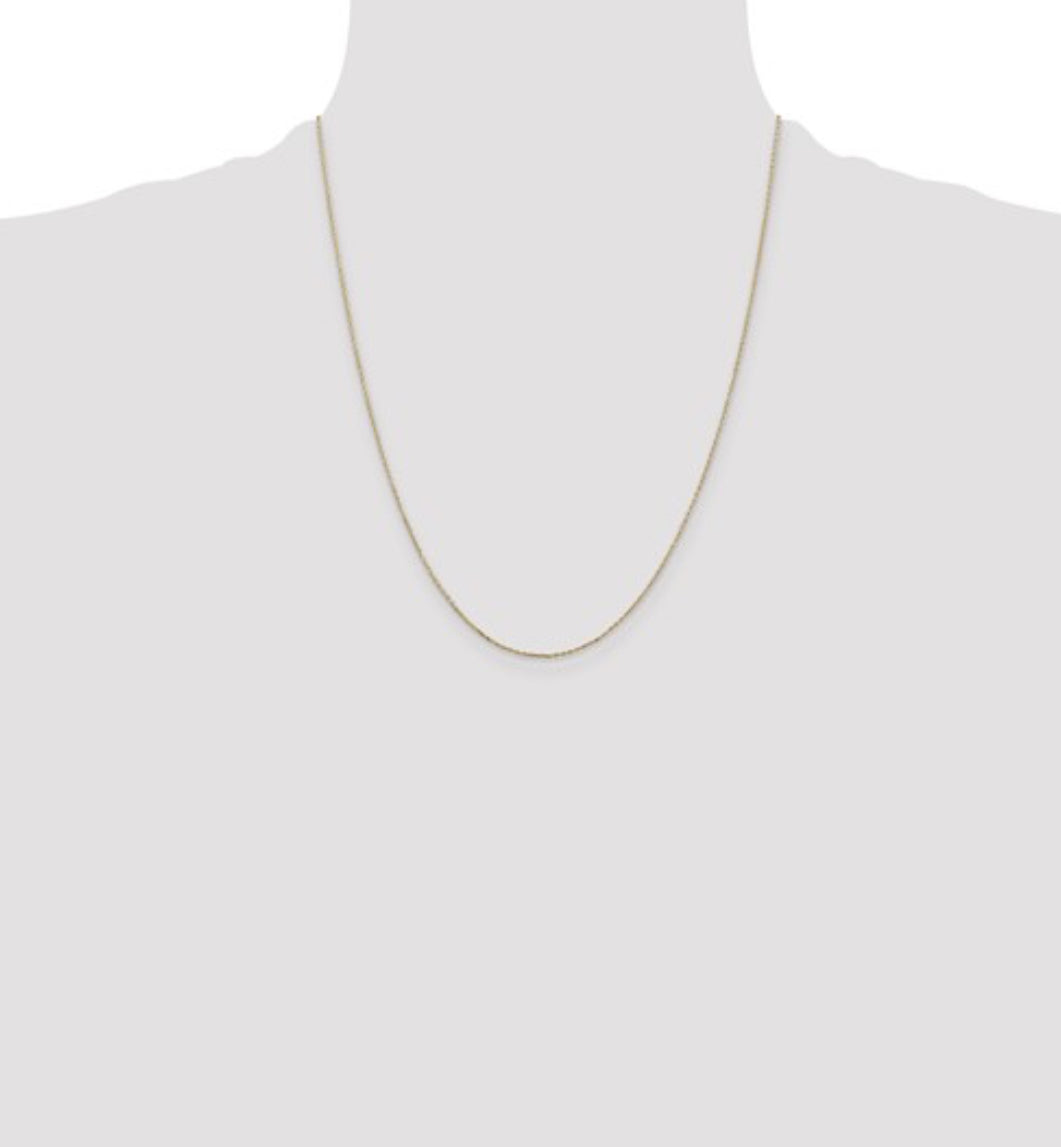 14K Yellow Gold .80MM Cable Chain with Lobster Clasp