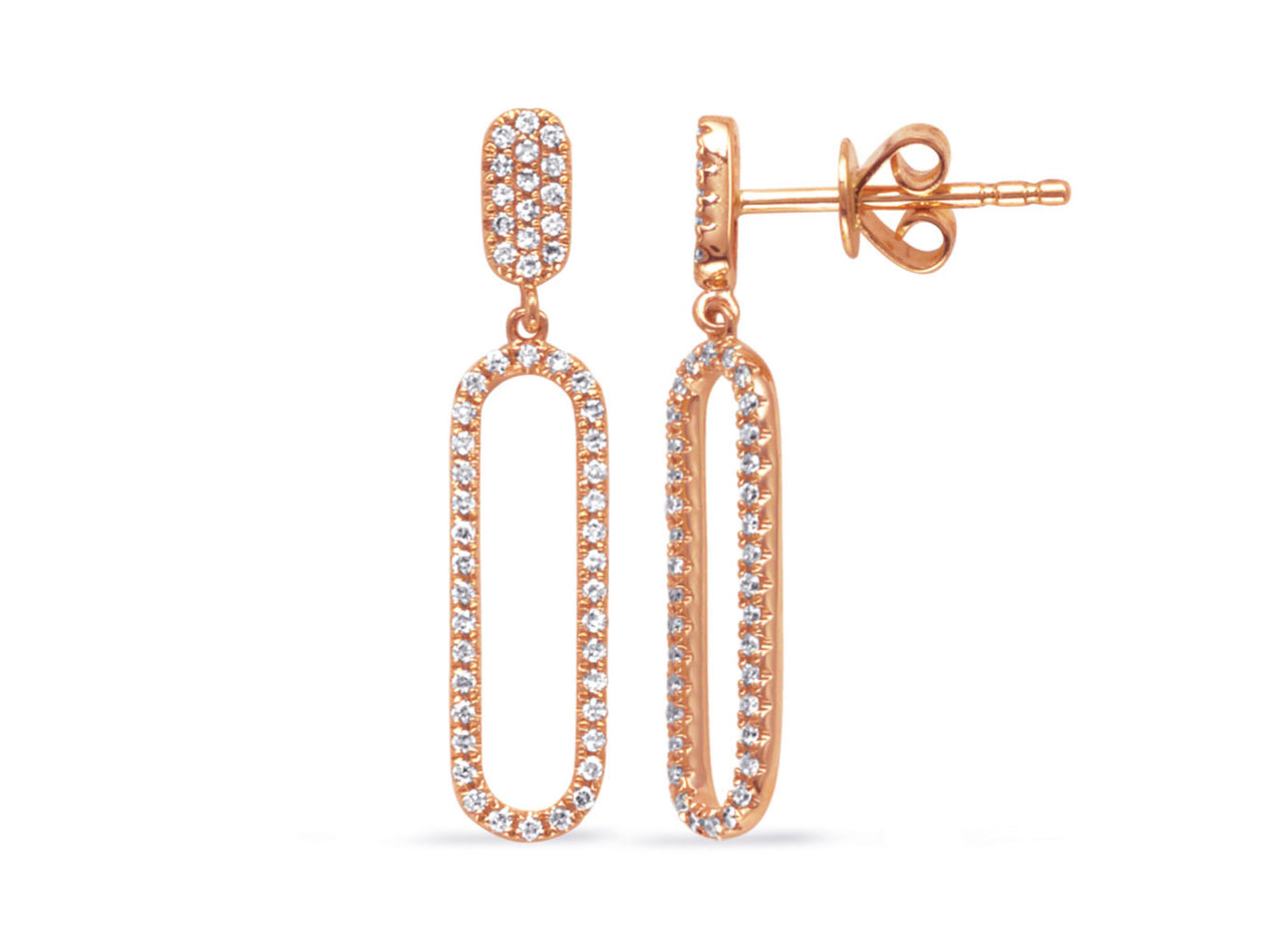 14K Yellow Gold Radiant Dangle Earrings