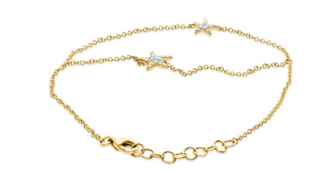 14K White Gold Starfish Bracelet