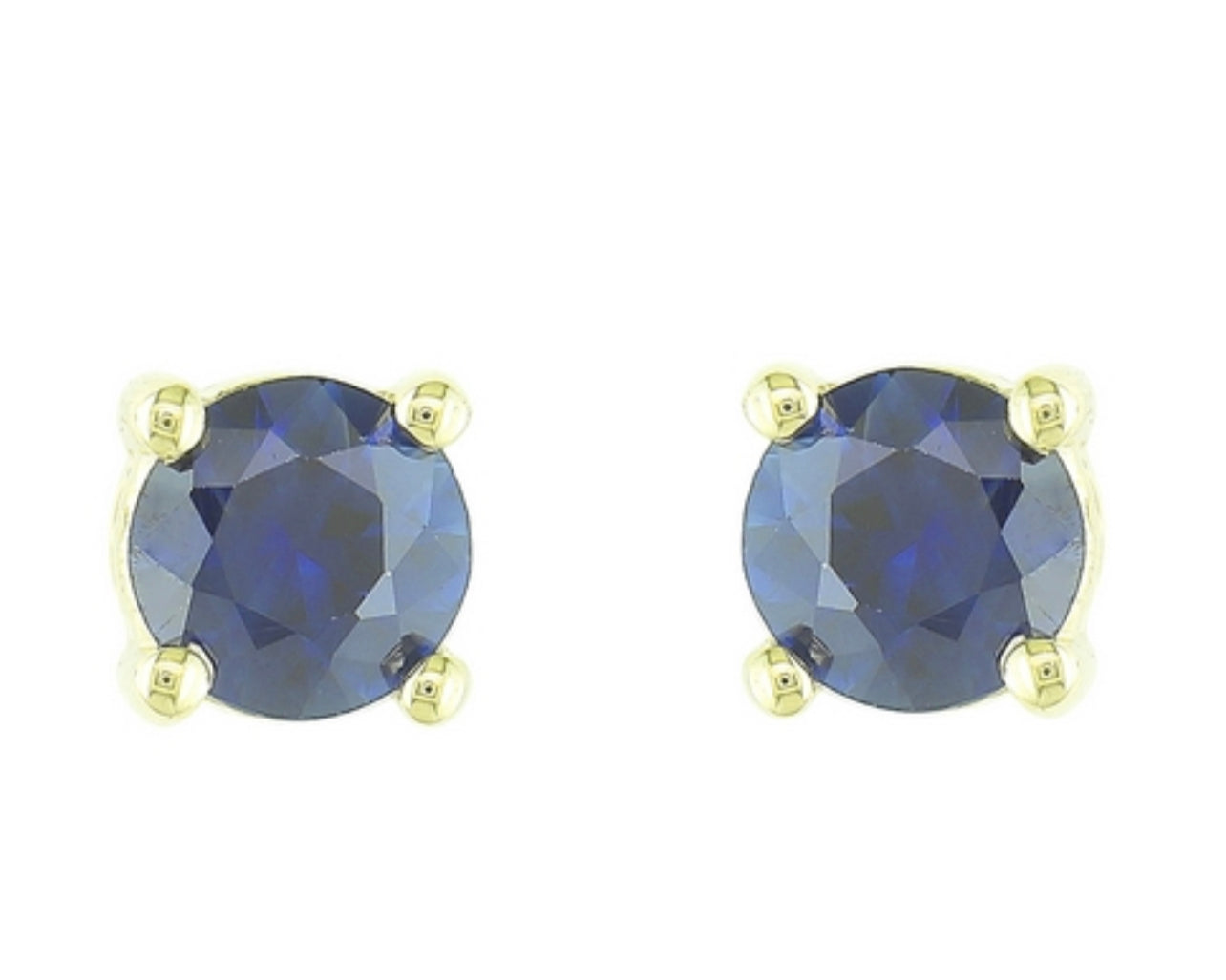 14K White Gold Sapphire Stud Earrings