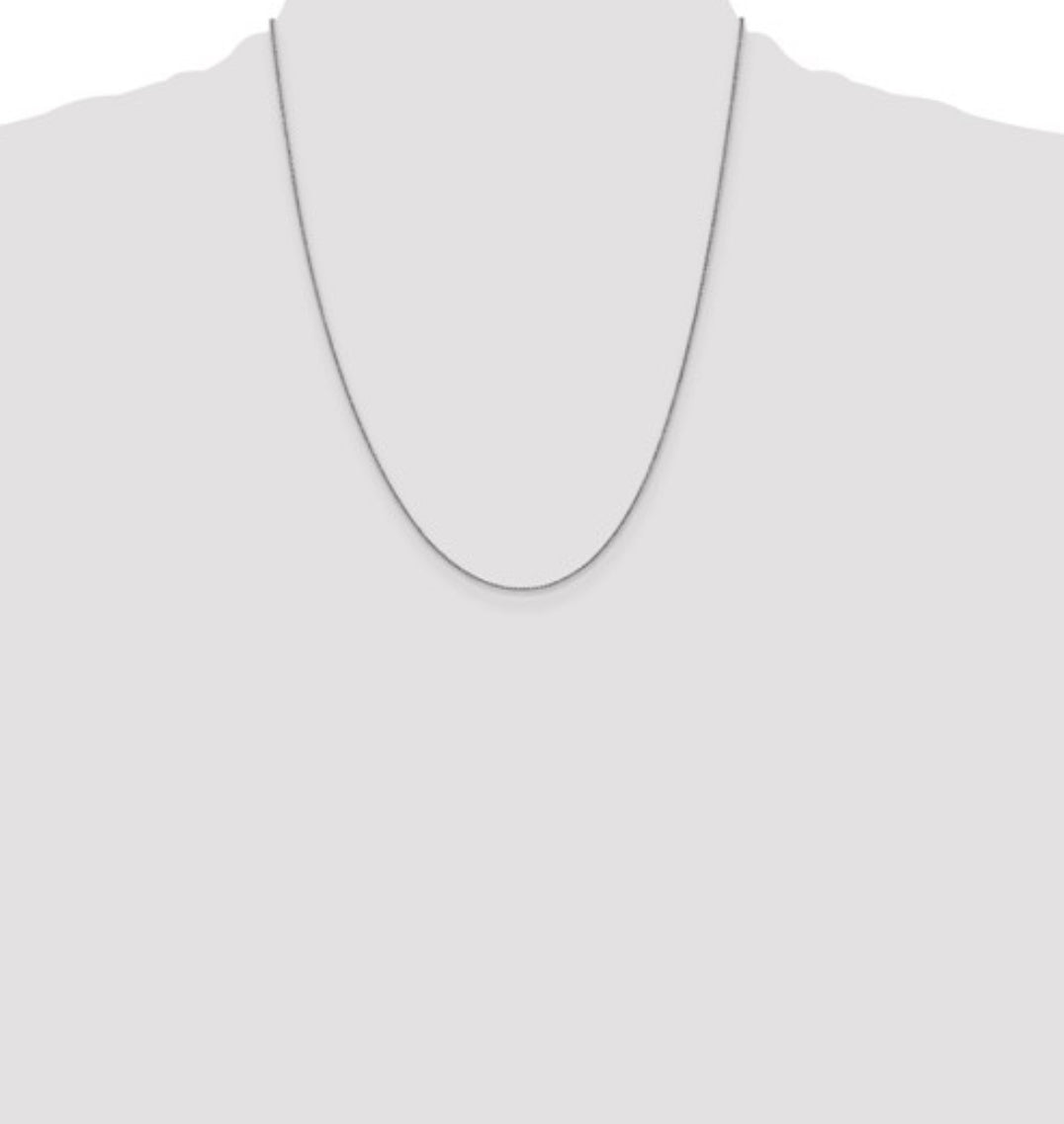 14K White Gold .85MM Spiga Chain with Lobster Clasp