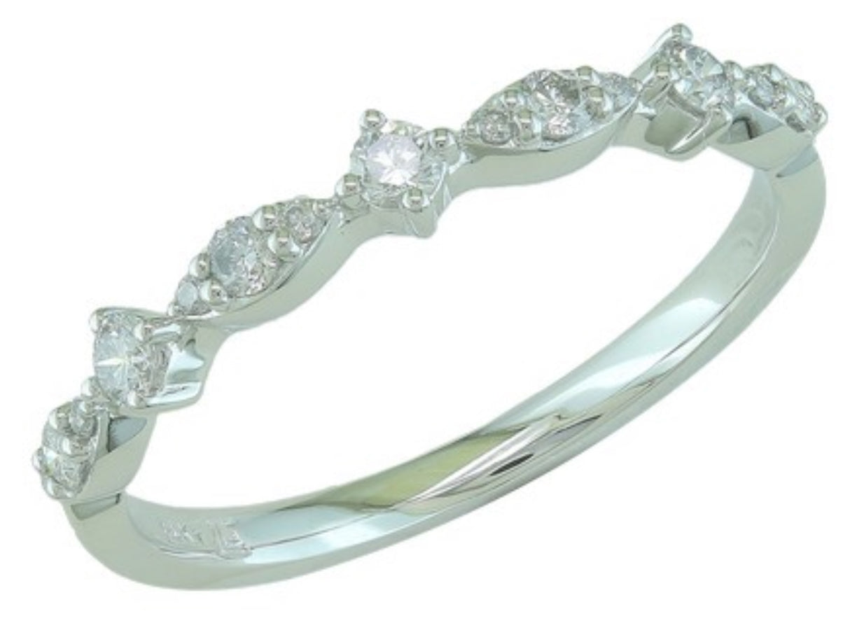 14K Yellow Gold Diamond Stackable Wedding Band