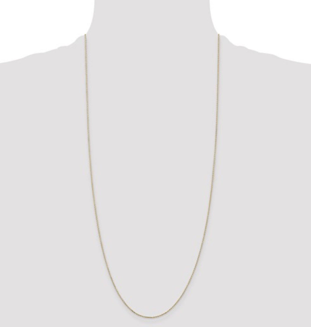 14K Yellow Gold .80MM Cable Chain with Lobster Clasp