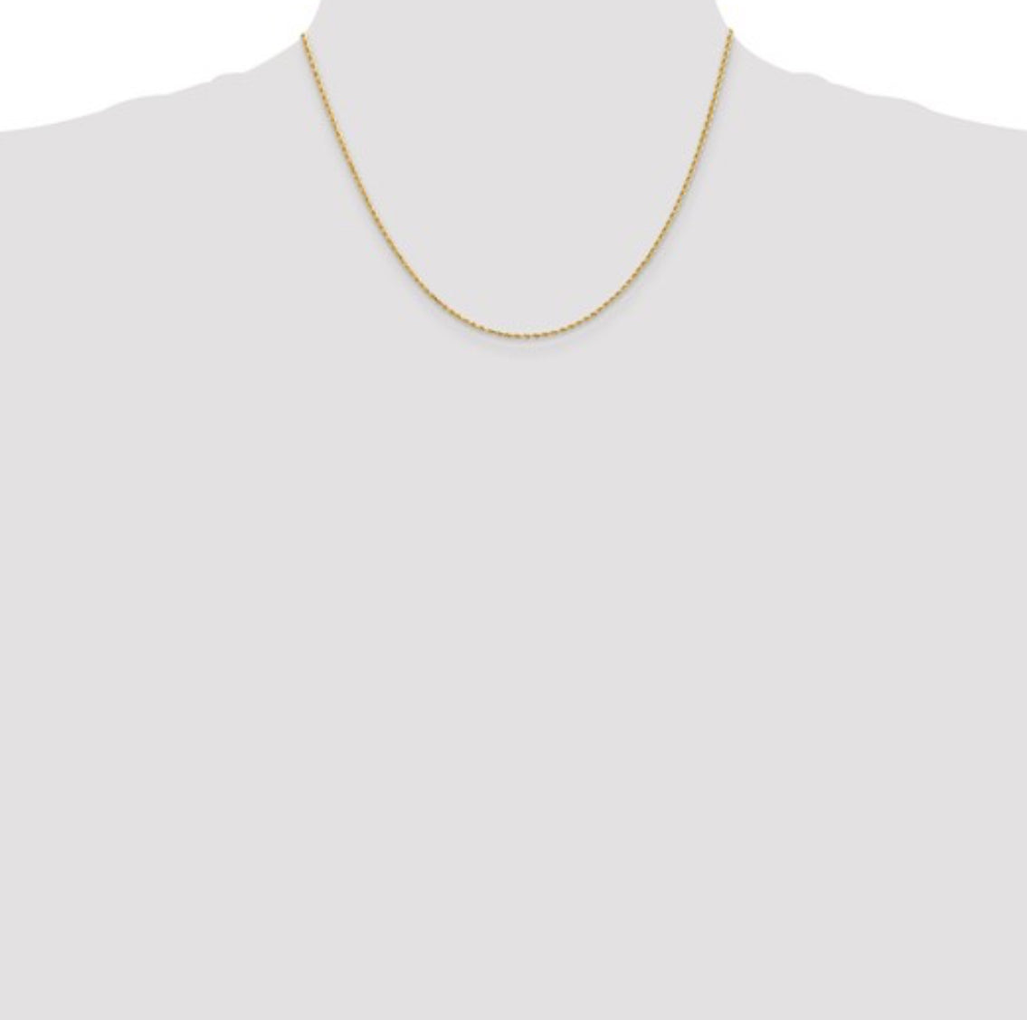 14K Yellow Gold 1.30MM Rope Chain with Lobster Clasp