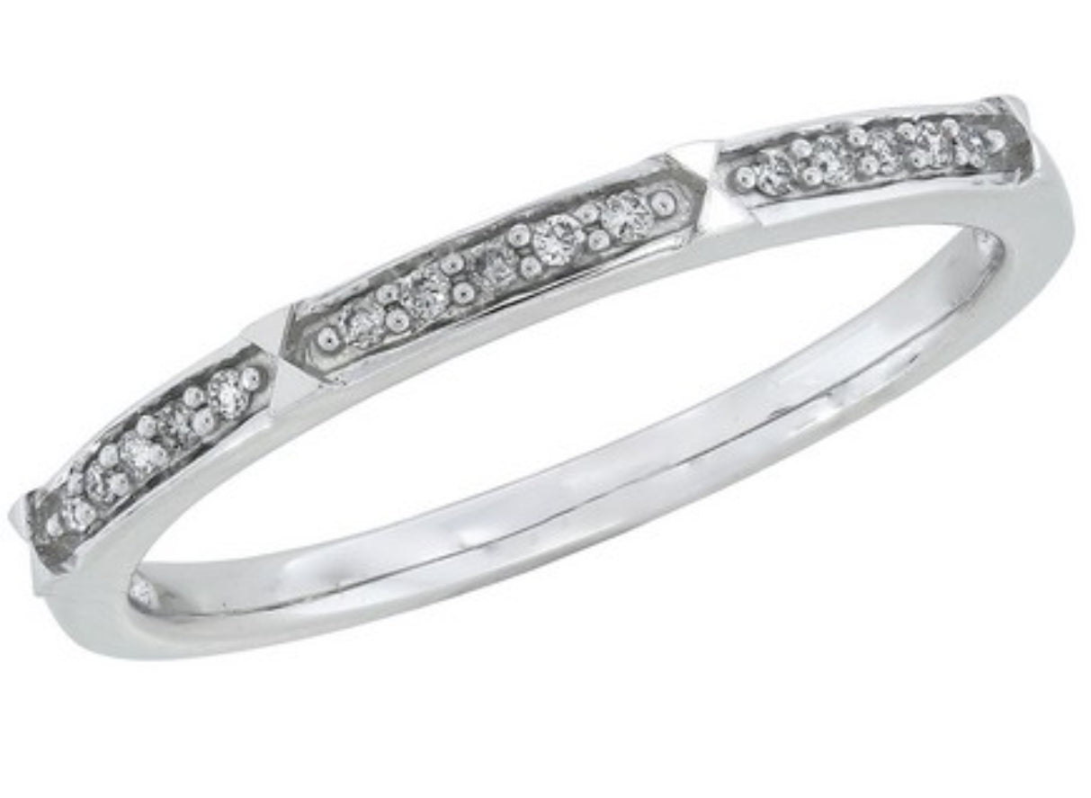 10K Yellow Gold Diamond Stackable Band