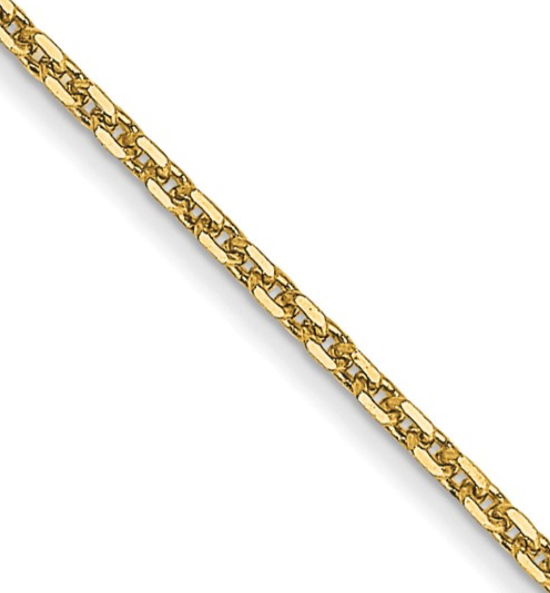 14K Yellow Gold .80MM Cable Chain with Lobster Clasp