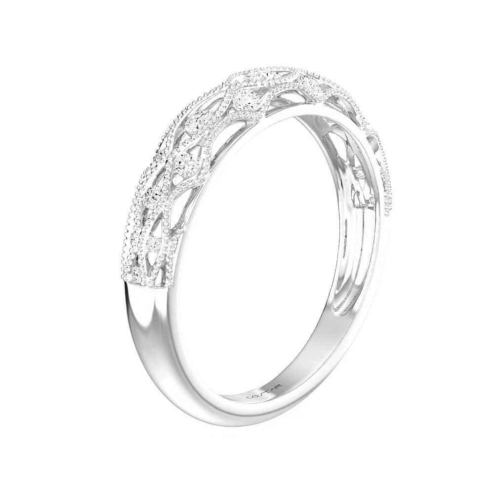 Open Work Vintage-Inspired Diamond Stackable Band