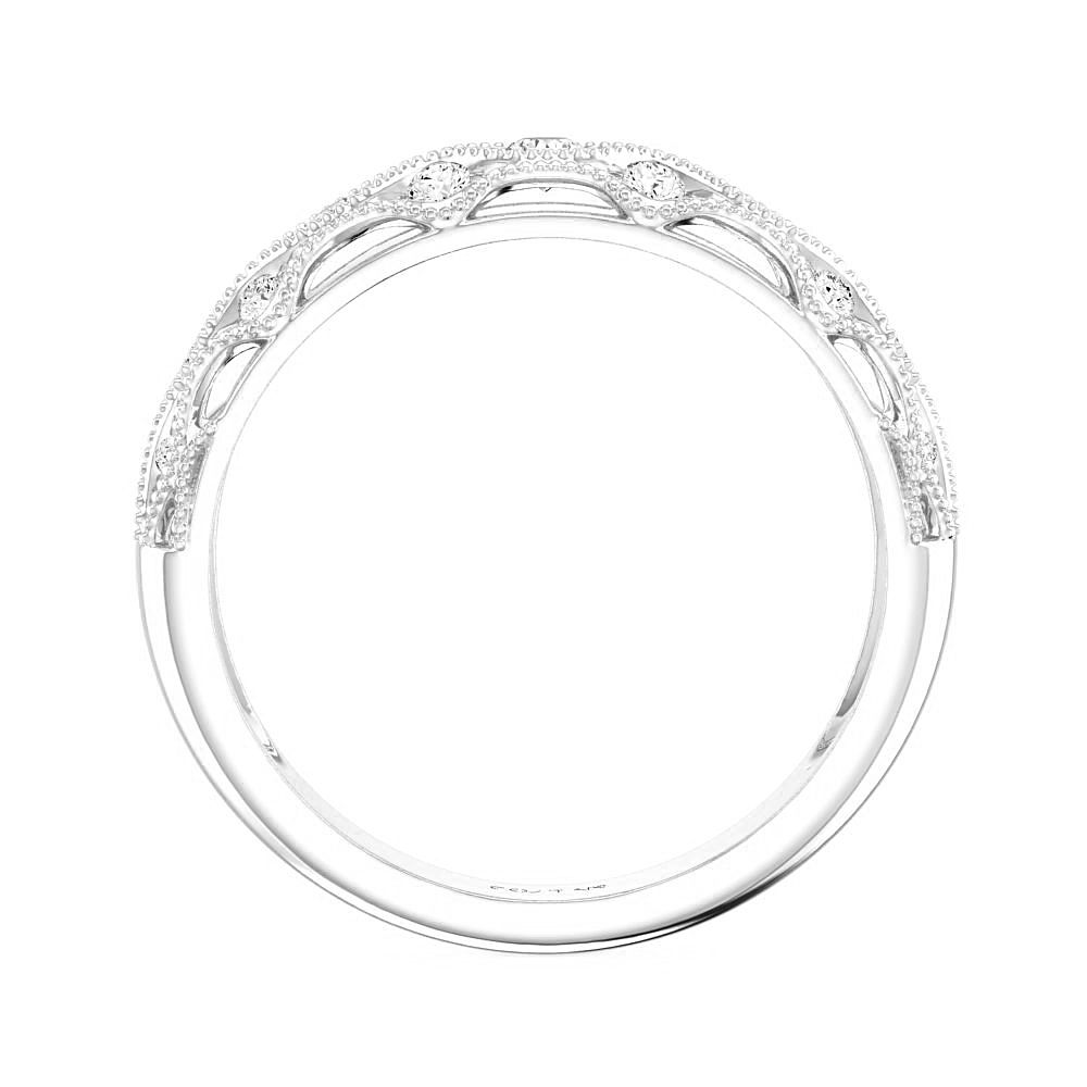 Open Work Vintage-Inspired Diamond Stackable Band