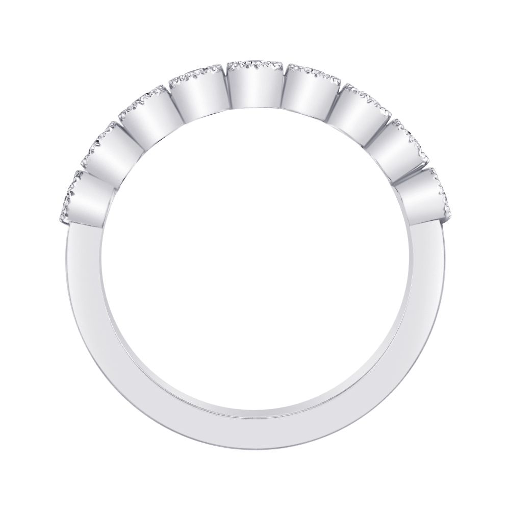 Bezel Set 14K White Gold Diamond Stackable band