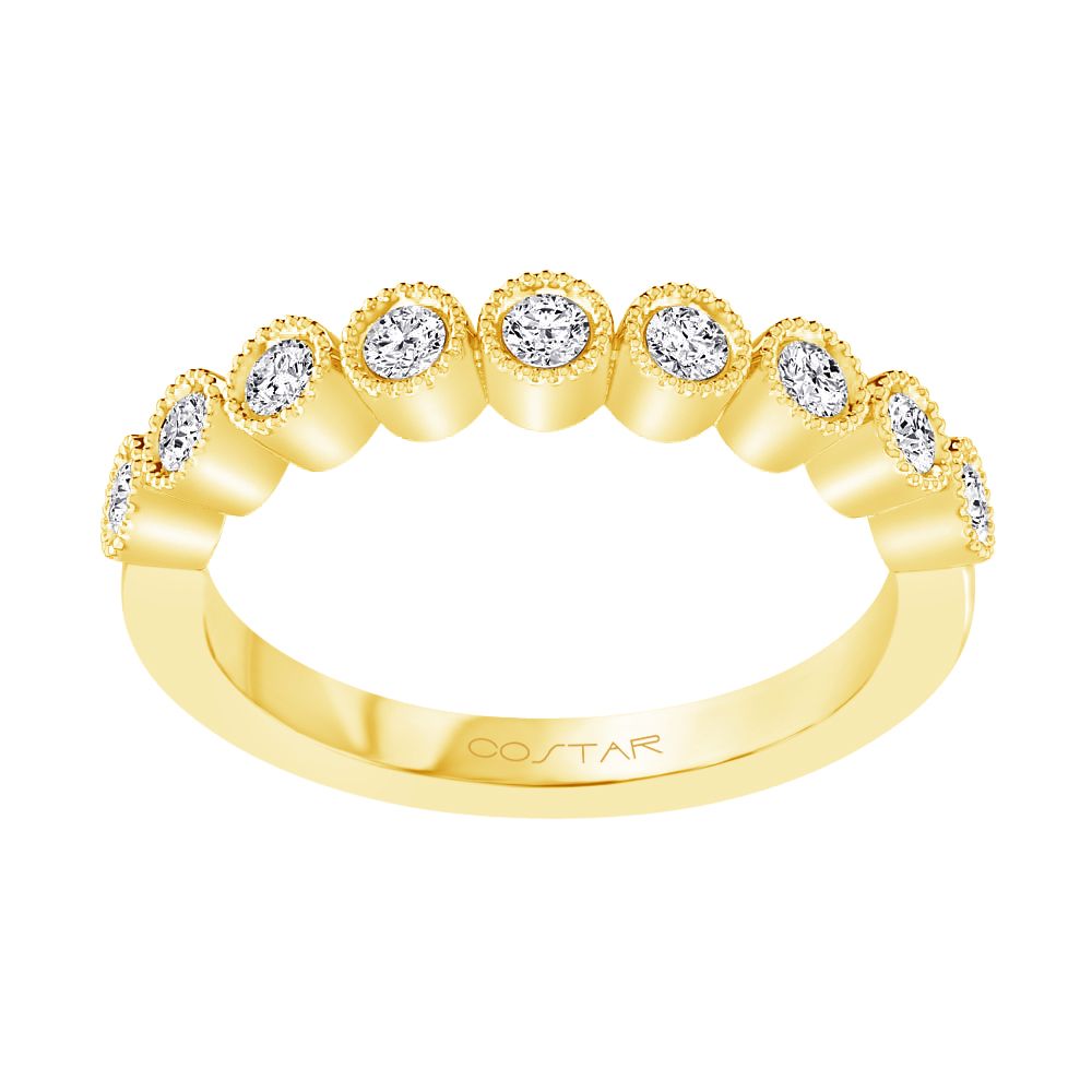 Bezel Set 14K White Gold Diamond Stackable band