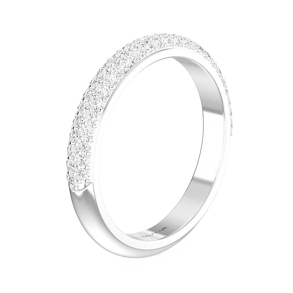 14K Rose Gold Sparkling Diamond Stackable Band