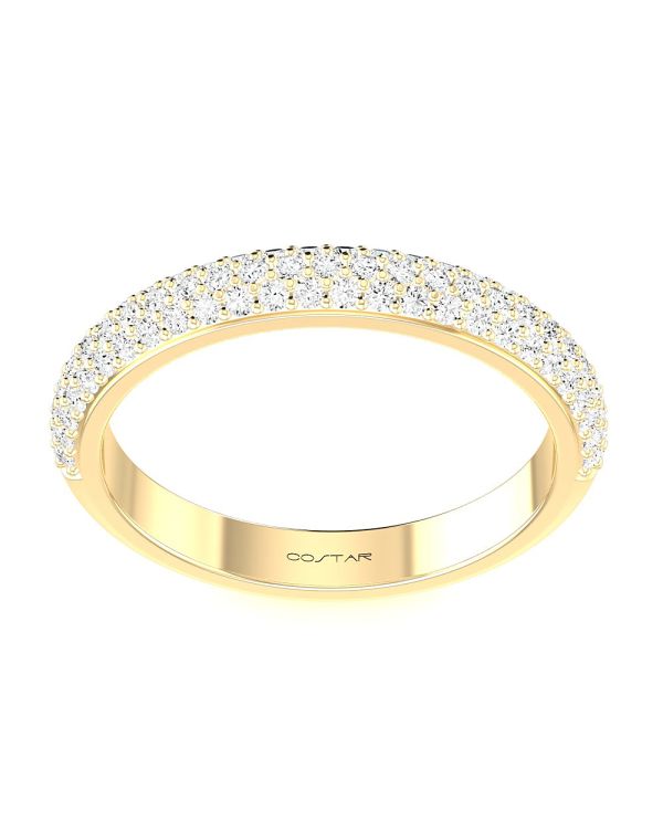 14K Rose Gold Sparkling Diamond Stackable Band