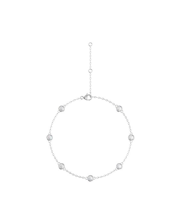 14K White Gold Diamond Stationary Bracelet