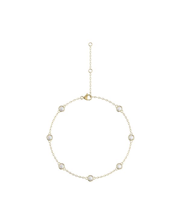 14K White Gold Diamond Stationary Bracelet