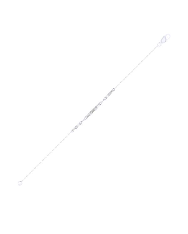 14K White Gold Feminine Diamond Bracelet