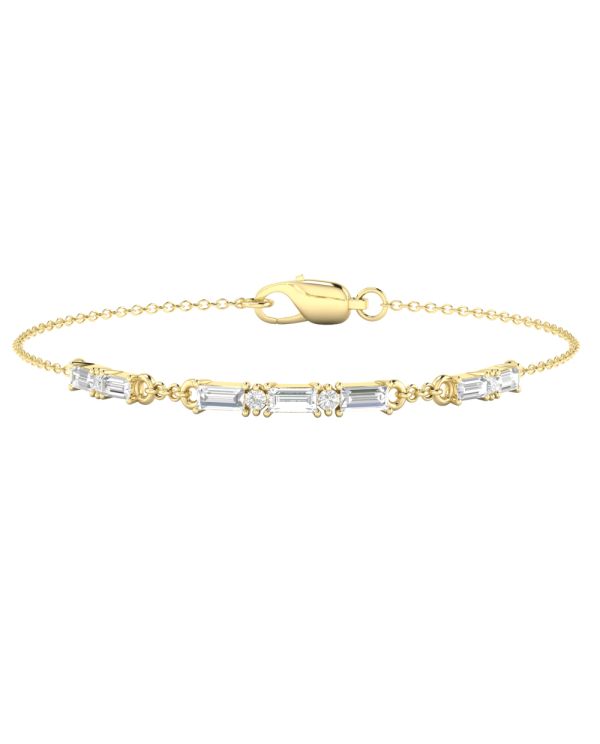 14K White Gold Feminine Diamond Bracelet