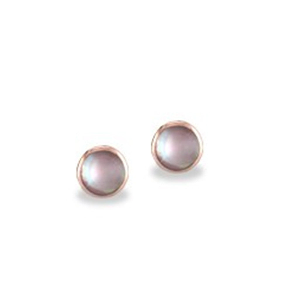 Kabana 14K Rose Gold Pink Stud Mother of Pearl Earrings