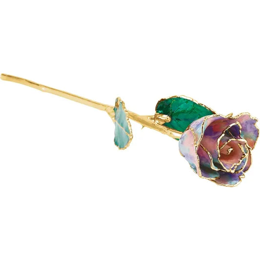 Lacquer Dipped Opal-Inspired Rose with 24K Gold Trim
