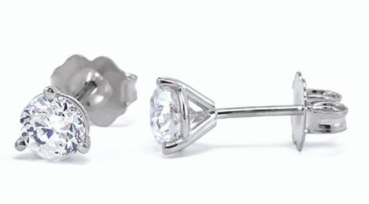 14K White Gold Martini Setting Lab Grown Diamond Stud Earrings