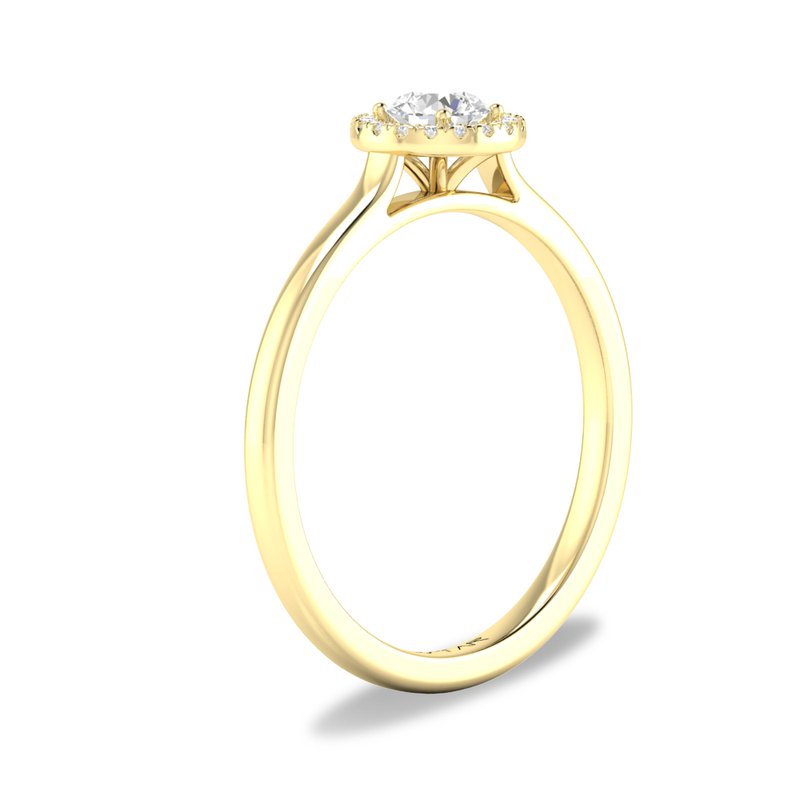 10K or 14K White or Yellow Gold White Sapphire Diamond Halo Ring