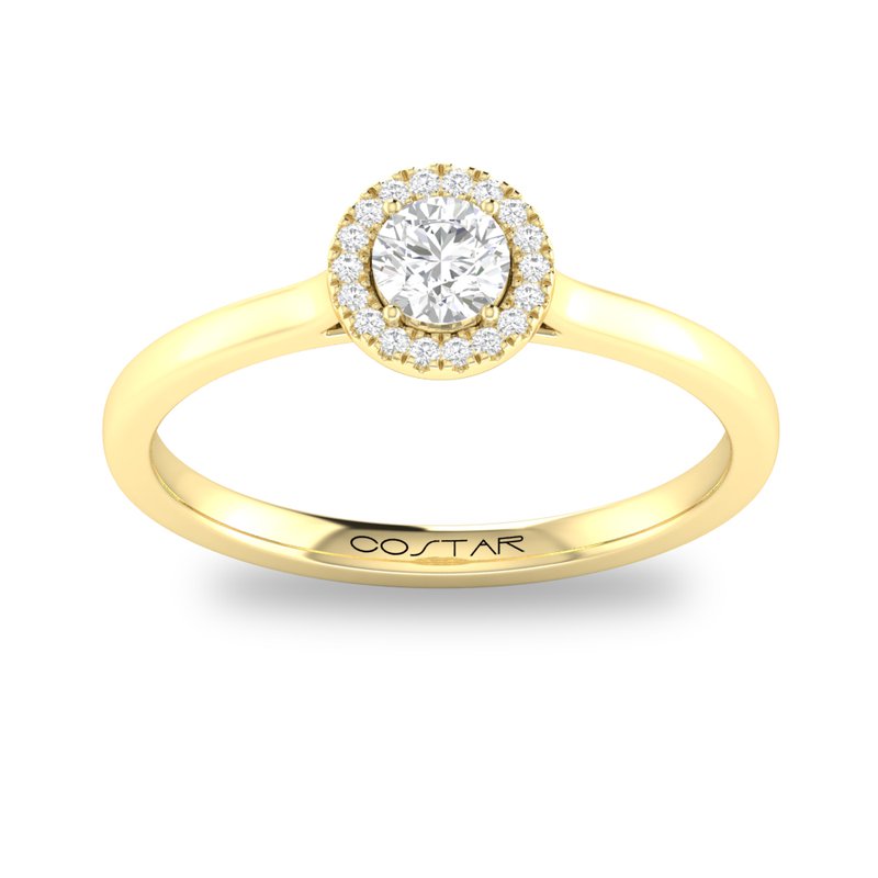 10K or 14K White or Yellow Gold White Sapphire Diamond Halo Ring