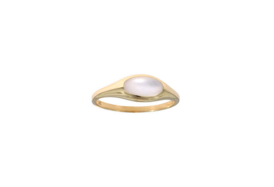 14K Yellow Gold White Mother of Pearl KABANA Band