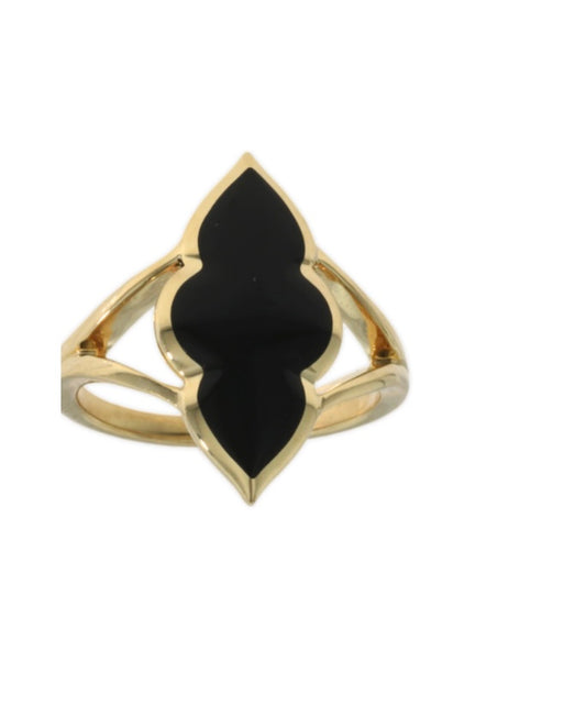 14K Yellow Gold Onyx KABANA Ring