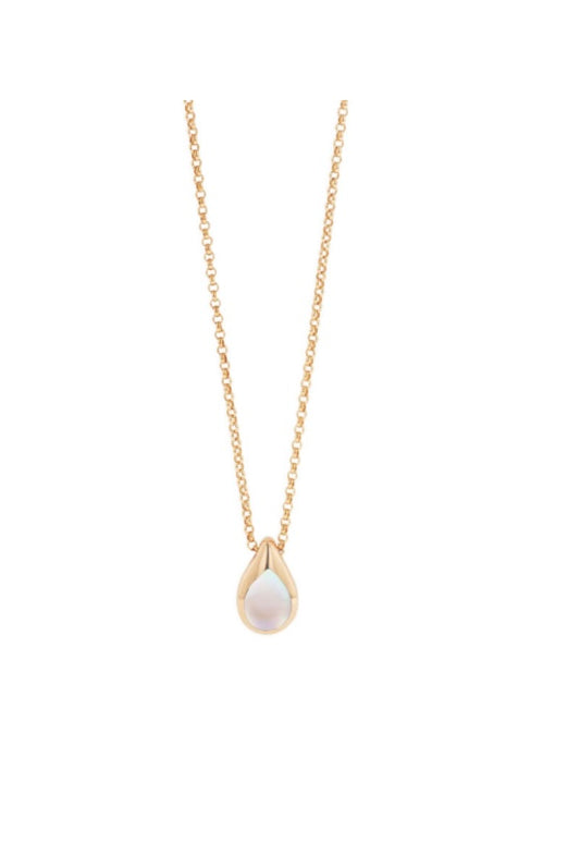 14K Rose Gold KABANA Tear Drop Pink Mother of Pearl Necklace