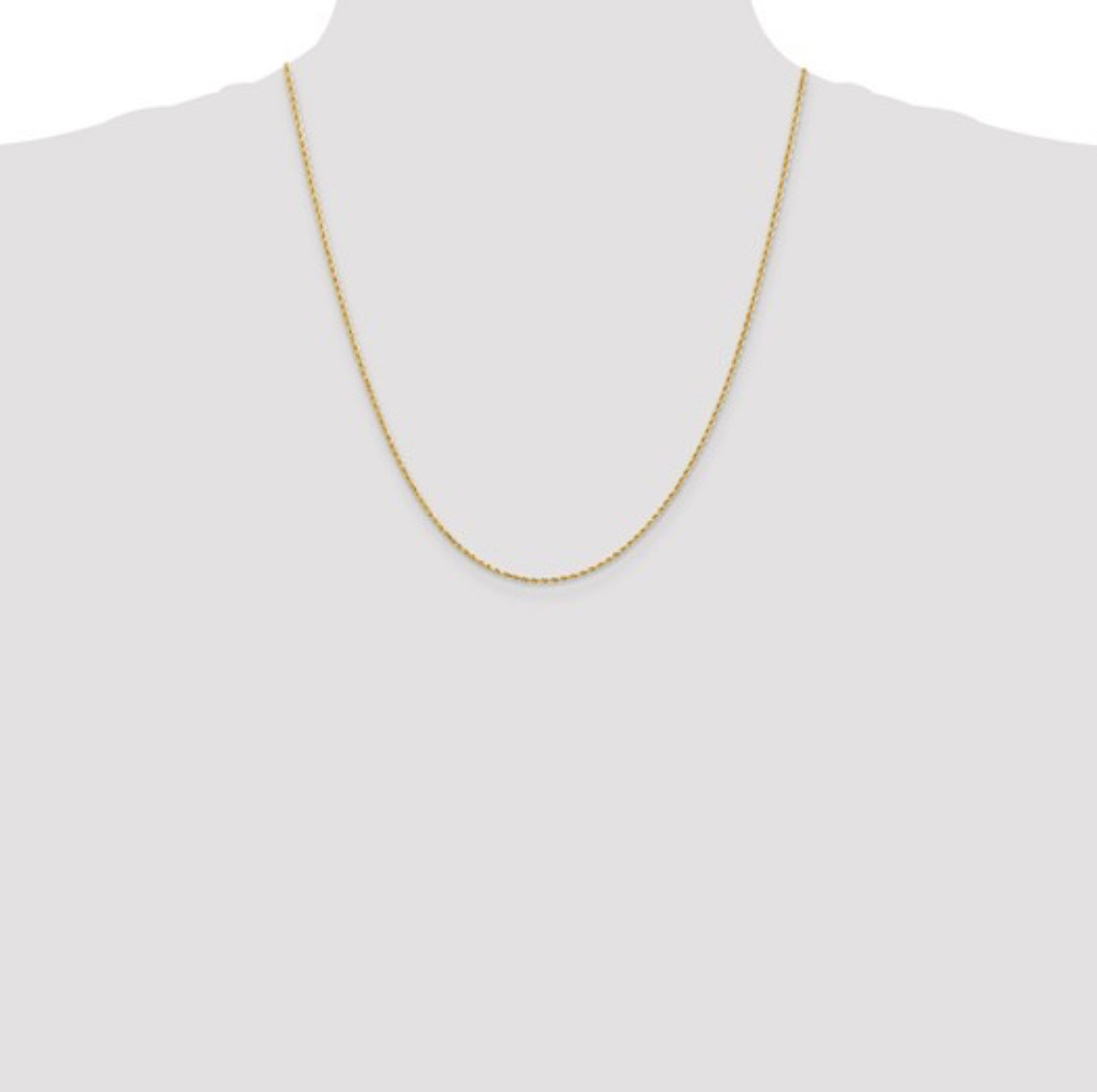 14K Yellow Gold 1.30MM Rope Chain with Lobster Clasp