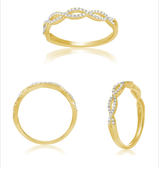 14K Yellow Gold Diamond Loose Twist Band