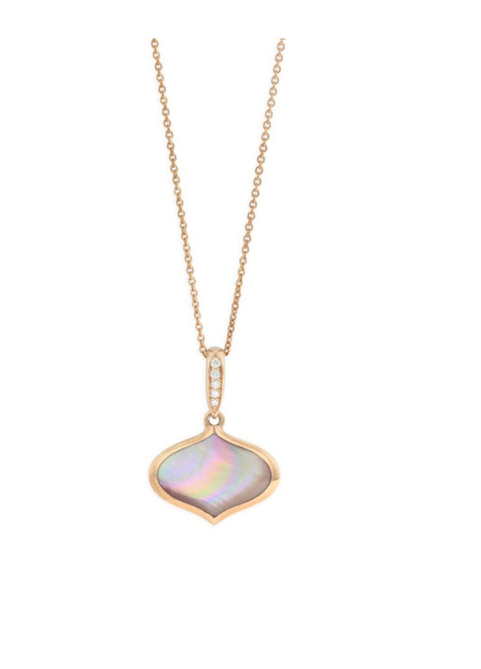 14K Kabana Rose Gold Pink Mother of Pearl Pendant