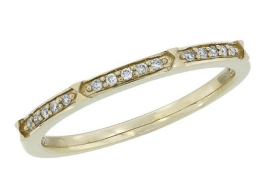10K Yellow Gold Diamond Stackable Band