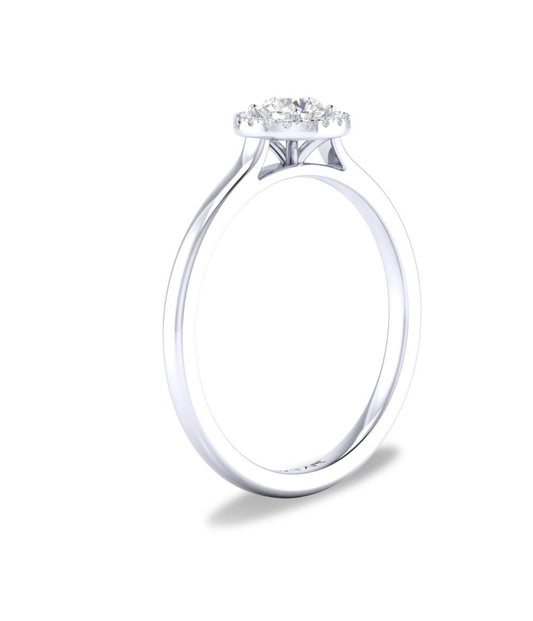 10K White Gold White Sapphire Diamond Halo Ring