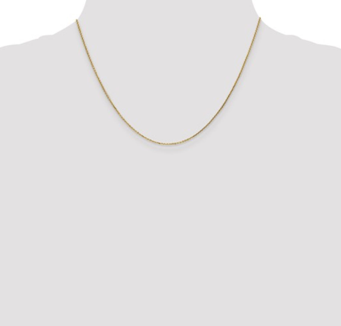14K Yellow Gold .80MM Cable Chain with Lobster Clasp
