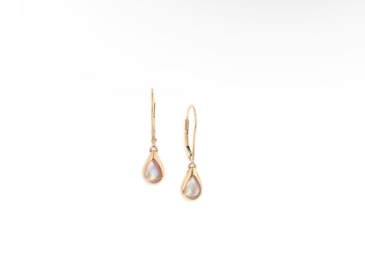 14K Rose Gold Pink Mother of Pearl KABANA Leaver Back Drop Earrings