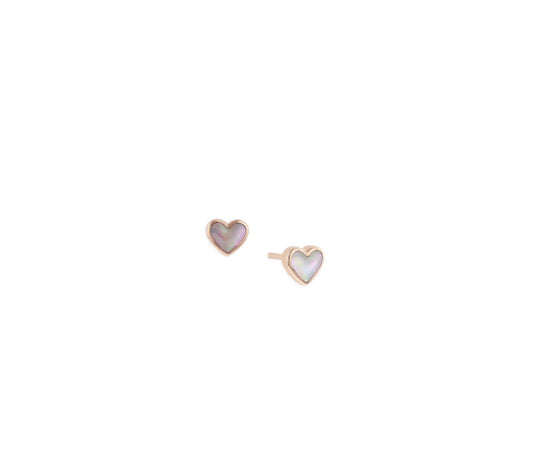 Kabana 14K Rose Gold Heart-Shaped Pink Mother of Pearl Earrings