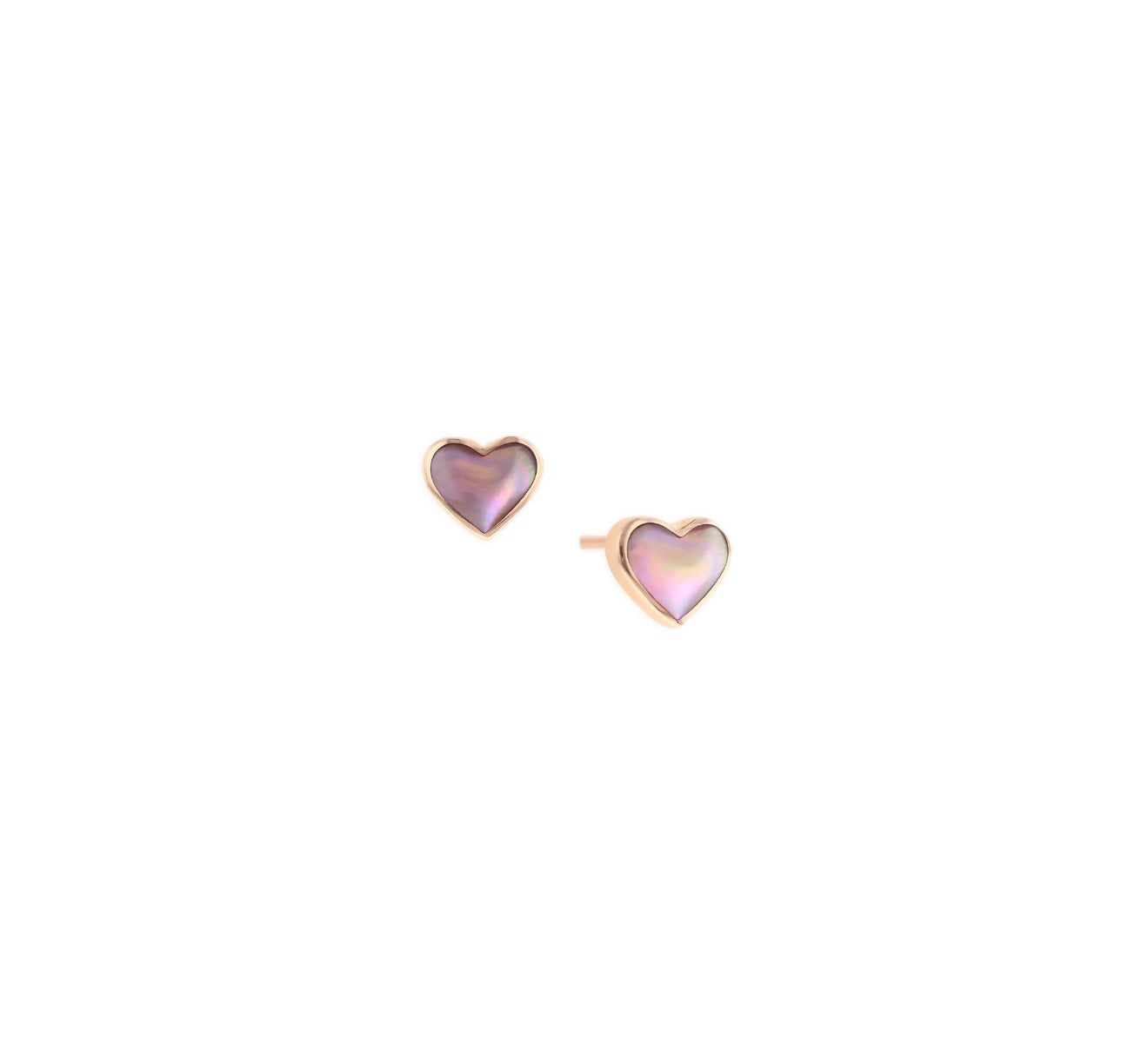 Kabana 14K Rose Gold Heart-Shaped Pink Mother of Pearl Earrings