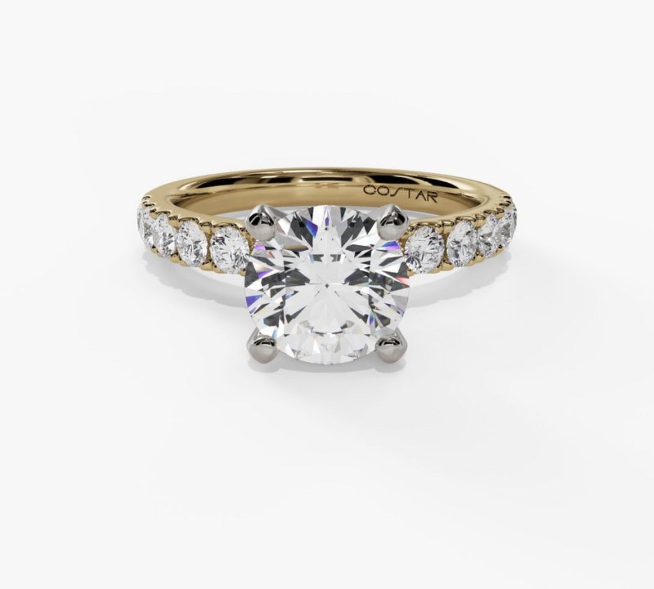 French Pave Diamond Engagement Semi Set Setting