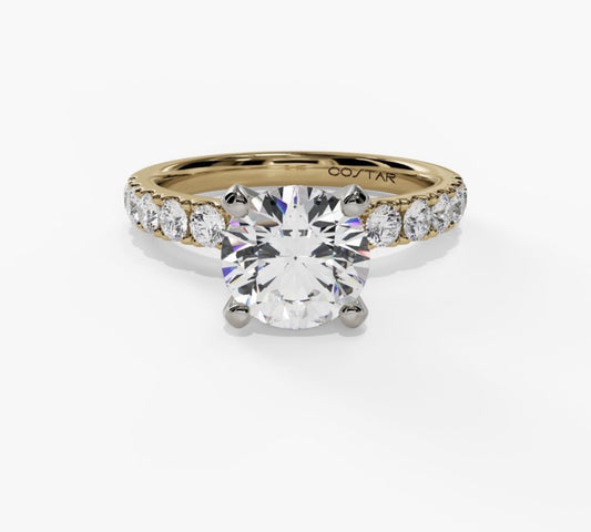 French Pave Diamond Engagement Semi Set Setting