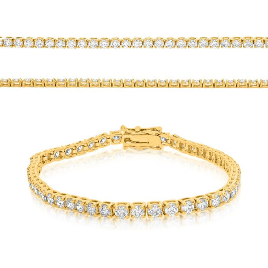 14K Yellow gold 5.00ct Diamond Tennis Bracelet