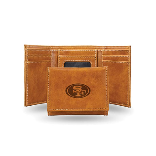 NFL San Francisco 49ers Brown Faux Leather Trifold Wallet