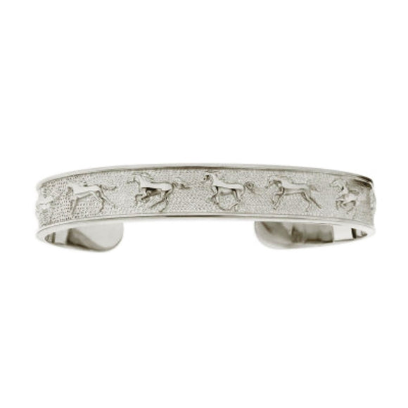Kabana Horse Sterling Silver Galloping Horses Cuff Bracelet
